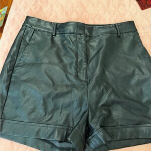 Express black Faux Leather High-Waist Shorts